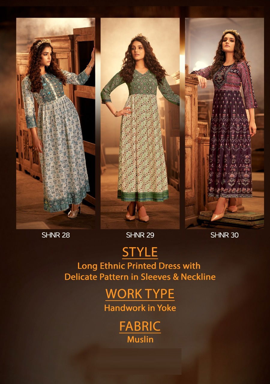 Shichi Noor Collection Exclusive Festive Wear Digital Print Anarkali Kurti Collection